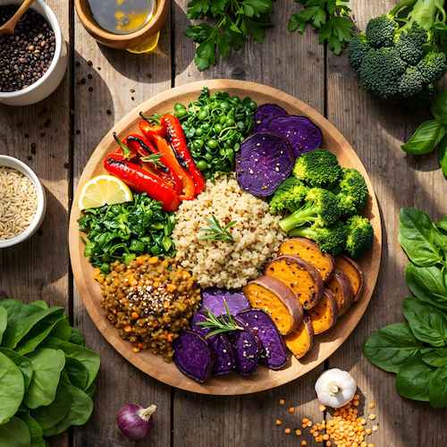 Colorful vegan Buddha bowl